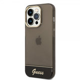 Guess iPhone 14 Pro -kuoret läpikuultava musta