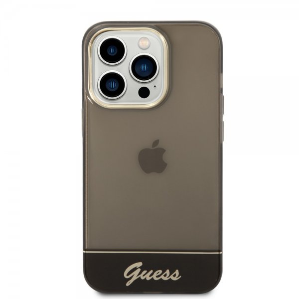 Guess iPhone 14 Pro -kuoret läpikuultava musta