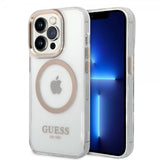 Guess iPhone 14 Pro Kuori Läpinäkyvä MagSafe Kulta Läpinäkyvä
