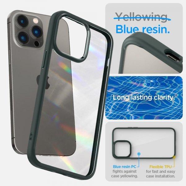 Spigen iPhone 14 Pro -suojakuori Ultra Hybrid Abyss Green