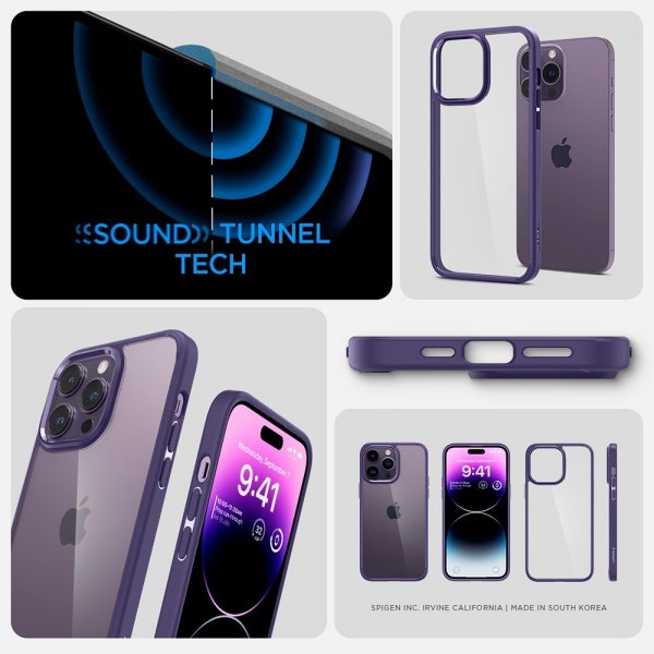 Spigen iPhone 14 Pro -suojakuori Ultra Hybrid Deep Purple