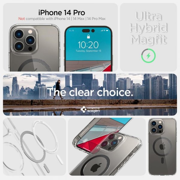 Spigen iPhone 14 Pro -suojakuori Ultra Hybrid MagFit Carbon Fiber