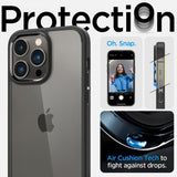 Spigen iPhone 14 Pro -kuori, Ultra Hybrid, mattamusta