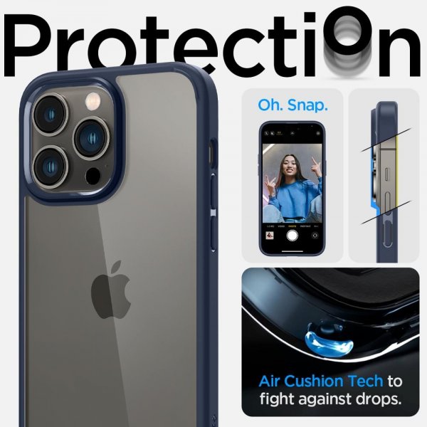 Spigen iPhone 14 Pro -kuoret, Ultra Hybrid, laivastonsininen