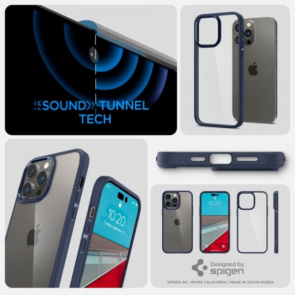 Spigen iPhone 14 Pro -kuoret, Ultra Hybrid, laivastonsininen