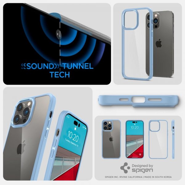 Spigen iPhone 14 Pro -suojakuori, Ultra Hybrid, Sierra Blue