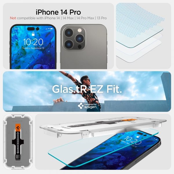 Spigen iPhone 14 Pro Näytönsuoja GLAS.tR EZ Fit 2-pakkaus