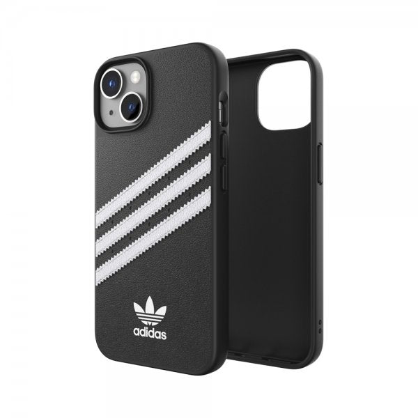 Adidas iPhone 14 -kuori 3 Stripes Snap Case, musta/valkoinen