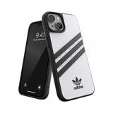 Adidas iPhone 14 -suojakuori, 3 raitaa, Snap Case, valkoinen/musta