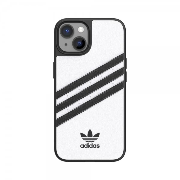 Adidas iPhone 14 -suojakuori, 3 raitaa, Snap Case, valkoinen/musta