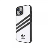 Adidas iPhone 14 -suojakuori, 3 raitaa, Snap Case, valkoinen/musta