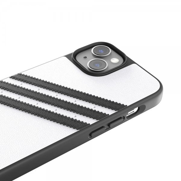 Adidas iPhone 14 -suojakuori, 3 raitaa, Snap Case, valkoinen/musta