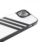 Adidas iPhone 14 -suojakuori, 3 raitaa, Snap Case, valkoinen/musta