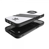 Adidas iPhone 14 -suojakuori, 3 raitaa, Snap Case, valkoinen/musta