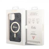 Guess iPhone 14 Kuori 4G Pattern MagSafe Musta