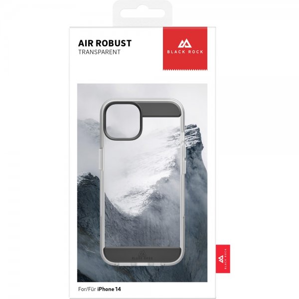 Black Rock iPhone 14 -suojakotelo Air Robust Case, musta/kirkas