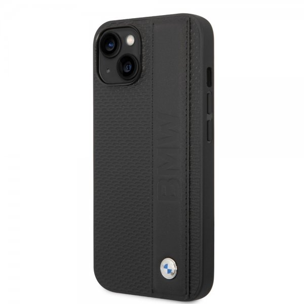 BMW iPhone 14 -suojakuori Big Logo Stripe, musta