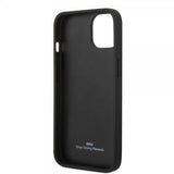 BMW iPhone 14 -suojakuori Big Logo Stripe, musta