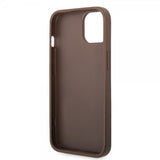 Guess iPhone 14 -suojakuori Big Metal Logo, ruskea