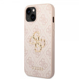 Guess iPhone 14 Suojakuori Big Metal Logo Vaaleanpunainen
