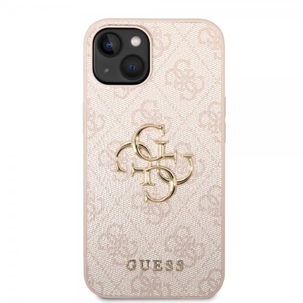 Guess iPhone 14 Suojakuori Big Metal Logo Vaaleanpunainen
