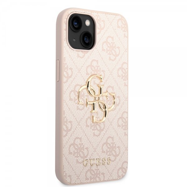 Guess iPhone 14 Suojakuori Big Metal Logo Vaaleanpunainen