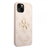 Guess iPhone 14 Suojakuori Big Metal Logo Vaaleanpunainen
