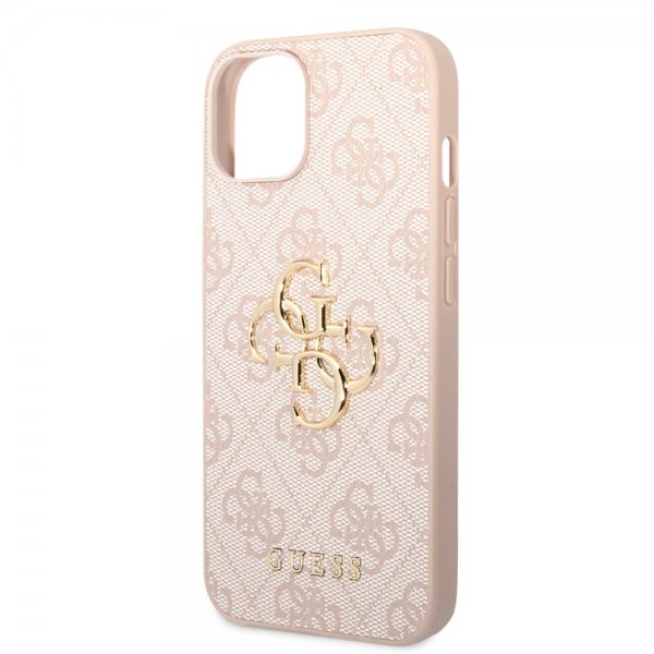Guess iPhone 14 Suojakuori Big Metal Logo Vaaleanpunainen