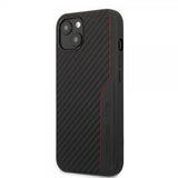 AMG iPhone 14 -suojakuori, hiilikuituvaikutelma, leimattu logo, musta