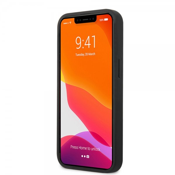 AMG iPhone 14 -suojakuori, hiilikuituvaikutelma, leimattu logo, musta