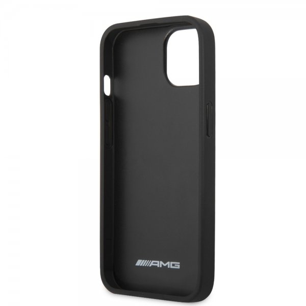 AMG iPhone 14 -suojakuori, hiilikuituvaikutelma, leimattu logo, musta