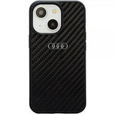 Audi iPhone 14 Carbon Fiber -kuori Musta