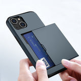 iPhone 14 Kuori Card Slide Sininen