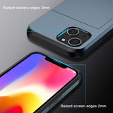 iPhone 14 Kuori Card Slide Sininen