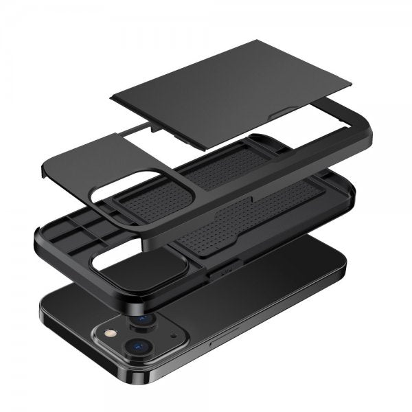 iPhone 14 Kuori Korttipidike Musta