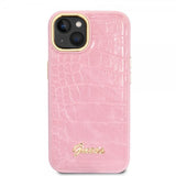 Guess iPhone 14 Suojakuori Croco Pinkki