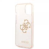 Guess iPhone 14 -suojakuori, täynnä glitteriä, kulta