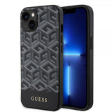 Guess iPhone 14 -suojakuori G Cube MagSafe Musta