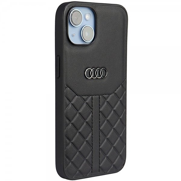 Audi iPhone 14 -suojakuori, aitoa nahkaa, musta
