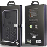 Audi iPhone 14 -suojakuori, aitoa nahkaa, musta