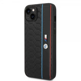 BMW iPhone 14 -suojakuori, kuusikulmainen kuvio, musta