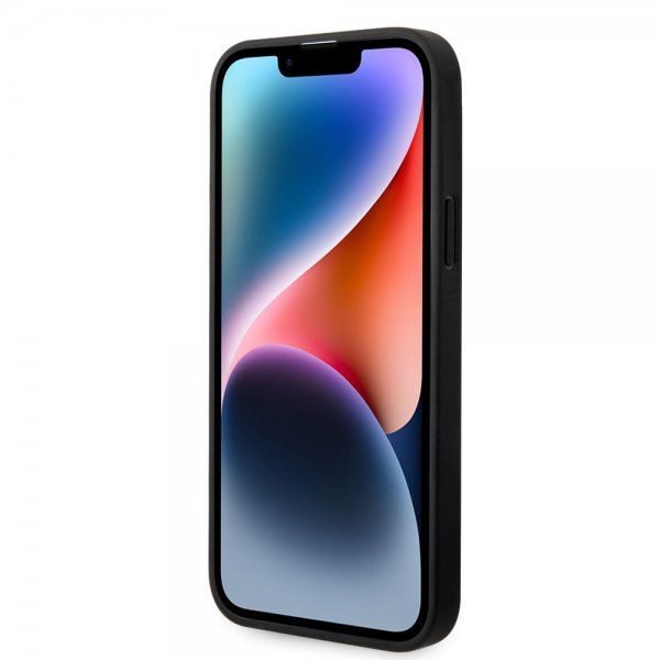 BMW iPhone 14 -suojakuori, kuusikulmainen kuvio, musta