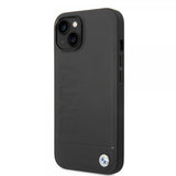 BMW iPhone 14 Kuori Hot Stamp Metal Logo Musta