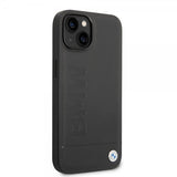 BMW iPhone 14 Kuori Hot Stamp Metal Logo Musta