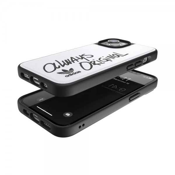Adidas iPhone 14 Inlay Embroidery Case valkoinen musta