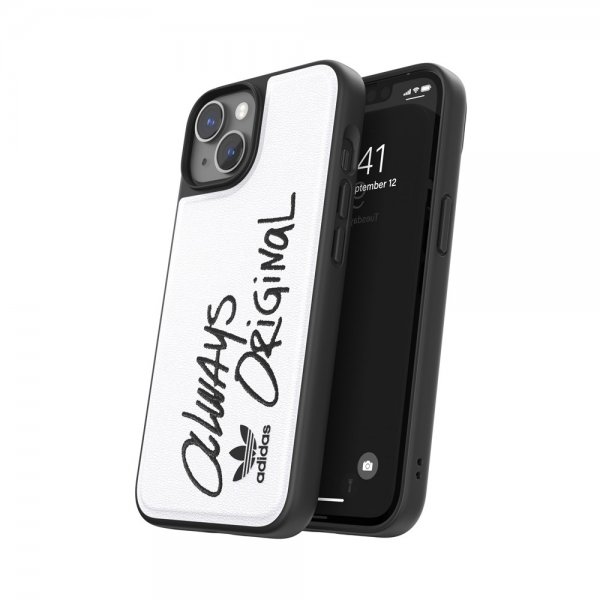 Adidas iPhone 14 Inlay Embroidery Case valkoinen musta