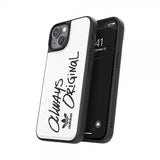 Adidas iPhone 14 Inlay Embroidery Case valkoinen musta