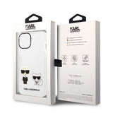 Karl Lagerfeld iPhone 14 -kuori Karl & Choupette Gradient White