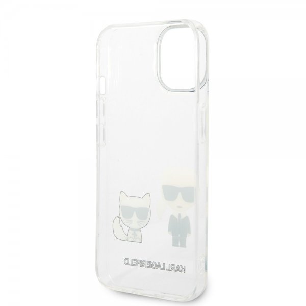 Karl Lagerfeld iPhone 14 -kuori Karl & Choupette Gradient White