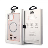 Karl Lagerfeld iPhone 14 -kuori Karl & Choupette MagSafe, pinkki